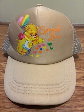 Care Bears Beige "Spread Love" Cap with Rainbow Heart Balloon Bear